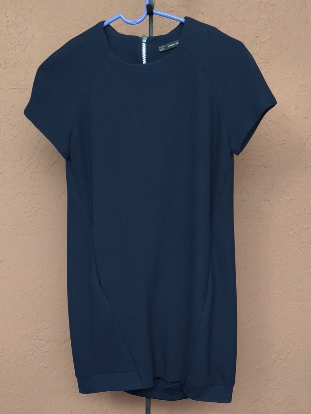Zara Navy Trafaluc Short-Sleeve Mini Dress Size Small